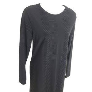 Chiara Cocol Milano Polka Dot Striped Long Sleeved Black and Blue Dress Size Med